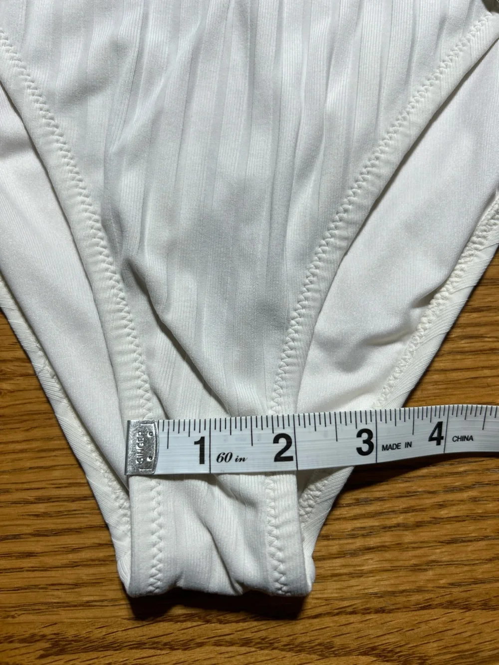 Women’s Shade & Shore Off White Ribbed Tie-Shoulder One-Piece Swimsuit Size S
